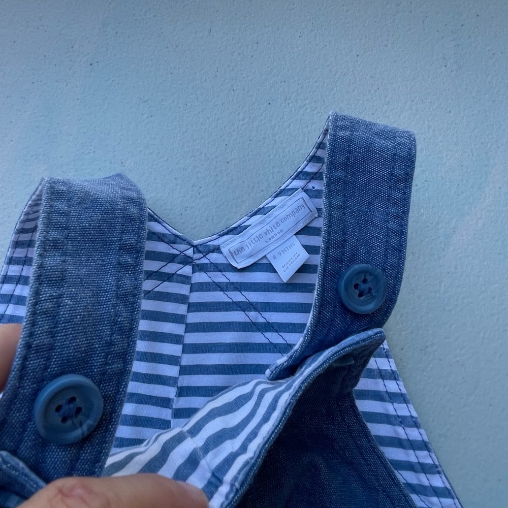 The Little White Company Baby Overalls. 6-9M - Picture 4 of 4
